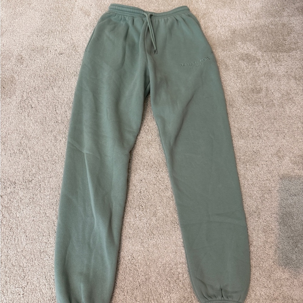 White Fox Green Sweatpants